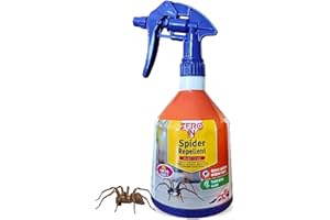 Zero In Spider Repellent – Indoor Peppermint Oil Spray – Non-Toxic, Natural Mint Deterrent – Easy to Use Spider Repellent Spray – Safe for Home Use & Around Pets, Lasts up to 3 Weeks – 500ml