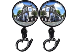 XIAOXIANXIAN 2 Pièces Retroviseur Velo,Miroirs de Vélo,360° Réglable,pour Guidon 15-35mm,Retroviseur Velo Guidon,Rétroviseur Vélo pour Cyclisme,VTT,Trotinette Electrique