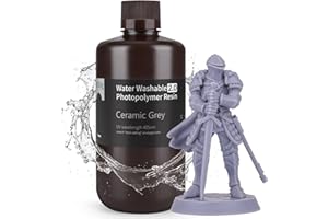ELEGOO Upgraded Water Washable 3D Printer Resin 2.0, 405nm UV-Curing 3D Resin with Lower Shrinkage and Higher Precision for LCD 3D Printing Grey 1KG