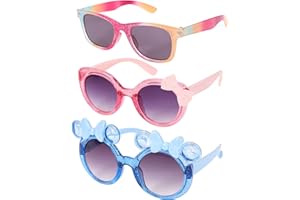 BTHRORO 3 Piezas Gafas de Sol para Niñas, Minnie Gafas de Sol Coloridas Plástico Gafas de Sol de Fiesta Decorativas para Niños Accesorios de Fiesta