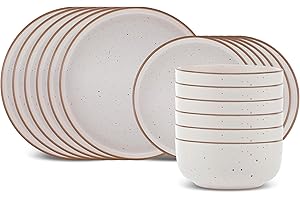 Karaca Chicago Dot Stoneware Dinnerware Set for 6 People - 18-Piece Modern & Unique Dishware Sets - Plate Sets with Dinner Plate, Side Plate, Bowl - Dishwasher & Microwave Safe - Beige