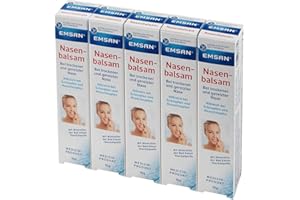 ‎EMCUR Emsan® Nasenbalsam 5er Pack | Zur Befeuchtung und Pflege bei Schnupfen | Für trockene und gereizte Nasen | Bei Krusten-und Borkenbildung, auch bei Allergien geeignet