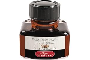Jacques Herbin 13746T – Butelka pachnącego atramentu „Les Subtiles” do piór wiecznych i długopisów wiecznych – 30 ml – atrament brązowy i zapach kakaowy – Wyprodukowano we Francji