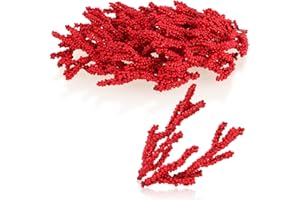 com-four® 25x Ramitas Decorativas - Bayas de Acebo Decorativas como Material para Manualidades - Accesorios DIY para Coronas y arreglos Florales (25 Piezas - Muchos Frutos Rojos)