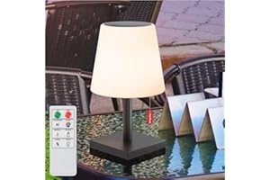 ‎NICEBUY NiceBuy Solar Tischlampe Outdoor Wasserdicht Dimmbar Warmweiß 8 Farben RGB LED Tischlampe Kabellos Akku USB Aufladbar Tischleuchte Kabellos Mit Fernbedienung, IP44 FüR Camping Garten Balkon(Schwarz)