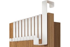 4smile Pratical Appendiabiti da Porta, 10 Pezzi in Bianco - Attaccapanni da Porta in Acciaio Inox, Durevole Appendi Accappatoio per Bagno, Universali Ganci Porta