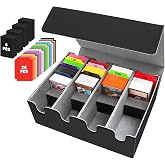 VEUWOLM Card Box for 2800+ Cards, Collectible Card Storage Boxes with 24 Dividers, Premium Magnetic Cover Boxes, for TCG Magi