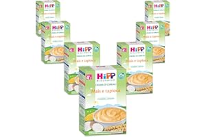 HiPP - Crema di Cereali Istantanea per Neonati, con Mais e Tapioca 100% Biologici, Senza Glutine, 7 Confezioni da 200 gr, Crema di Mais e Tapioca Neonati, Pappa Pronta Neonato