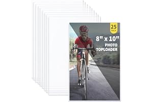 PRILINO 25-Pack 8 x 10 Inch Premium Toploaders - Crystal Clear Plastic Holders, Sheet Protectors for Autograph Pictures, Art