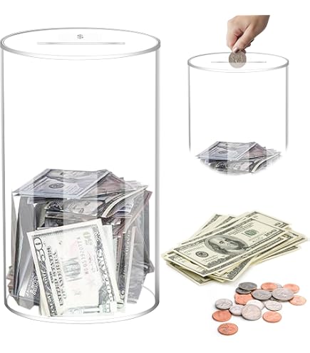 Tirelire Acrylique Transparente 12x12x12cm - Grande Capacité Avec Ouverture Supérieure - Idéale Pour Enfants Et Adultes - Cadeau Éducatif