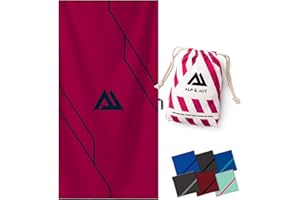 ALP & ACT Serviette Microfibre Sport - 100% Recyclée - Super LÉGÈRE & Séchage Rapide - Grande Serviette : Musculation, Tennis, Salle de Sport - Drap de Bain, Serviettes de Bain, Rose 140x70