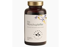 ‎KURKRAFT KURKRAFT BIO Mönchspfeffer Kapseln hochdosiert (4:1 Extrakt) - besonders kleine Kapseln - Echter Bio Vitex Agnus Castus - aus ökologischer Landwirtschaft - sorgfältig in Deutschland produziert