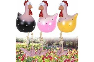 TIANHER Statue Tianhe Drôle de Poulet en Résine - Décoration de Jardin pour Terrasse et Balcon - Art de Cour pour Noël