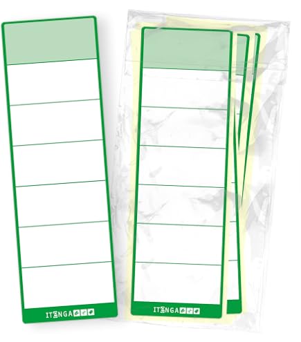 Lot De 50 étiquettes Autocollantes Pour Classeur - Dos De Classeur 5,4 X 19 Cm - Blanc, Papier Adhésif - Pour Organisation Bureau, école