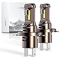 WAIXINGREN H4 Led Headlight Bulbs, 6500K Cool White, 60W 26000LM H4 Headlight Bulbs led with Fan, No Adapter Required, Plug and Play Easy Installation, Pack of 2 (H4/9003/HB2)