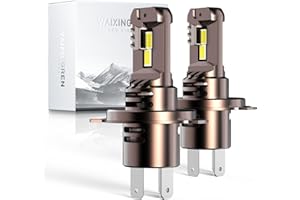 WAIXINGREN H4 Led Headlight Bulbs, 6500K Cool White, 60W 26000LM H4 Headlight Bulbs led with Fan, No Adapter Required, Plug and Play Easy Installation, Pack of 2 (H4/9003/HB2)