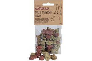 Rosewood Naturals Apple & Strawberry Bunnies, Small Animal Treats for Rabbits, Guinea Pigs, Chinchillas, Degus, Hamsters, Ger