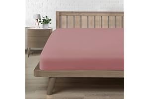 POLIGINO Prześcieradło z gumką 120 x 200 x 30 cm, z mikrofibry, całoroczne, ciemny róż