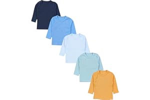 TupTam Camiseta Manga Larga para Bebé Niño, Paquete de 5