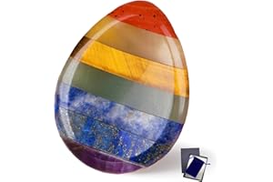 MAIBAOTA Chakra Worry Stone for Anxiety Relief Healing Crystals Gift Thumb Sensory Fidget Gemstones Calming Relax Mindfulness Spiritual Wellbeing Small Gifts for Women