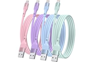 Ankoda iPhone Charger Cable,4Pack 3FT/1M MFi Certified iPhone Fast Charging Cable TPE USB to Lightning Cable Compatible with iPhone 14 13 12 11 Pro Max XR XS X 8 7 6 Plus 5 5S SE