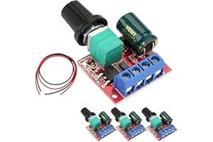VISSQH PWM motor speed controller, DC 5V-35V 5A adjustable reversible, DC 6V 12V 24V 35V variable voltage regulator dimmer switch with LED indicator and switch function（3 pcs）