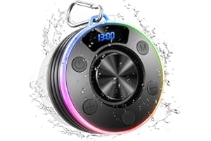 Dyurwa Cassa Bluetooth Doccia, Altoparlante Bluetooth 5.4 Impermeabile IP7 con Ventosa, Luce RGB, 8 Ore Cassa Bluetoth Portatile Wireless, Chiamata Vivavoce, Tipo-C, Shower Speaker per Bagno Piscina