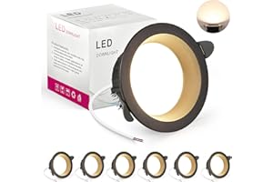 BRIMETI Spot Led Encastrable Noir Extra Plat, 6 Pack 7W 700LM, IP44, Blanc Naturel 4000K, AC 220-240V, Découpe 70mm, Rond Ultraslim Plafond Encastré Pour Salle de Bain, Cuisine, Salon