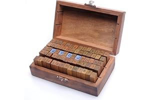 YPSELECTED Vintage Style Wooden Rubber Alphabet Letters Number Stamps (70pcs Set of Print Style)