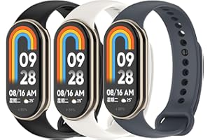 BABEJIA 3PCS Cinturino Compatibile con Xiaomi Smart Band 8, Cinturini di Ricambio per Xiaomi Mi Band 8, Cinturini Mi Band 8, Traspirante, Morbido, Lunghezza Regolabile
