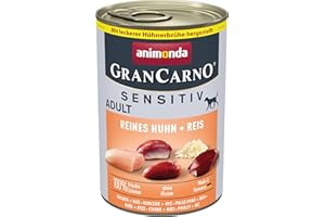 GRANCARNO animonda Gran Carno Adult Sensitiv karma dla psów, mokra karma dla dorosłych psów, czysty kurczak + ryż, 6 x 400 g