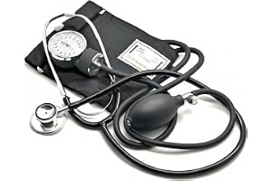 Belmalia Manuell Blodtrycksmätare för Arm med Stetoskop med Dubbla Huvuden I Aneroid blodtrycksmätare I Blodtrycks-kit med Mätare I Manschett, Väska för Räddningstjänst, Doktor, Konsultation I