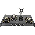 Faber Liftable Burners Freestanding Cooktop|Genius 804 Ai Bk|80Cm Width|Brass Burners|Manual Ignition|Abs Knobs|Pan Support|2 Yrs Comprehensive,5 Yrs Valve & Burners,7 Yrs On Glass,Black