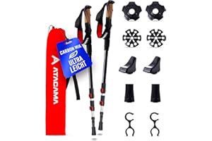 ‎ATACAMA ATACAMA Wanderstöcke Teleskop aus Carbon und Aluminium - Nordic Walking Stöcke Damen und Herren - Walking Stöcke verstellbar Gummipuffer - Teleskopstock Wanderstöcken verstellbar Wanderstock leicht