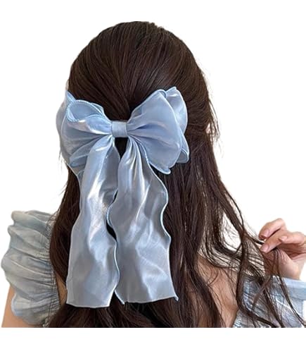 Set 4 Fermagli Per Capelli Con Catena Di Perline E Fiocco In Tulle Colorato – Perfetti Per Bambine, Ragazze E Donne – Ideali Per Matrimoni E Feste - 6