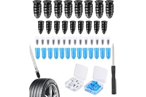 Zawaer Vakuum Reifen Reparatur Nagel, 50 Stück Reifendichtmittel Schraube, Reifen Reparatur Nagel mit Schraubendreher, Reifenreparatur-Gumminagel, Schlauchlose Reifen-Reparaturset, für Auto, Motorrad.