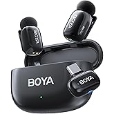 BOYA Mini 2 Wireless Lavalier Microphone for iPhone15/16 Android USB-C Plug, 2 Ultra Mini Mic with AI Noise Cancellation, App