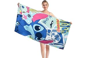 VIYAAN Serviette de Plage Microfibre,70x150cm Serviette de Plage Enfant,Serviette de Bain Microfibre,Serviette de Bain Plage,Convient pour Les Plages du Yoga de Voyage Sportif (Stitch)