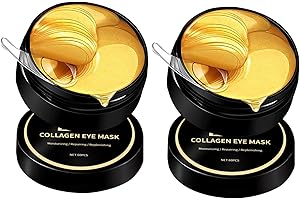 ASYBO 120 Stück Kollagen unter den Augenmasken, goldene unter den Augenklappen für dunkle Augenringe, geschwollene Augen, feine Linien, Anti-Aging und Anti-Falten