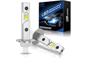 AUXIRACER h1 lampadina led per auto con ventola - luminosità potente, affidabilità superiore, temperatura colore 6500k, luminosità 22000lm, confezione da 2