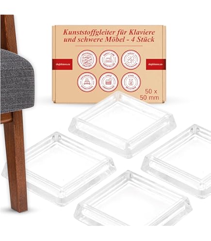 Xiciki 4 stuks vierkante onderzetters voor meubels, 2,5 inch, vierkant Xiciki 4 stuks vierkante onderzetters voor meubels, 2,5 inch, vierkant