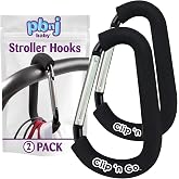 PBnJ baby Clip n Go - 2'li Paket X-Large Bebek Arabası D&uuml;zenleyici Kanca Klipsi &Ccedil;anta Alışveriş ve Bebek Bezi &Ccedil;antaları i&ccedil;in