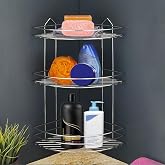Badem10 Banyo Duş Rafı Şampuanlık K&ouml;şelik Oval Krom 3 Katlı Malzemelik Organizer D&uuml;zenleyici Mutfak Eşya Rafı