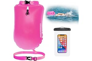 JODSEN Boya de Natación Aguas Abiertas,20L Doble Cámara de Gas Flotador de Natación Salvaje y Carcasa Impermeable para Teléfono,Bolsa Seca Estanca Inflable,Nadadores Triatletas Entrenamiento,Swim Buoy