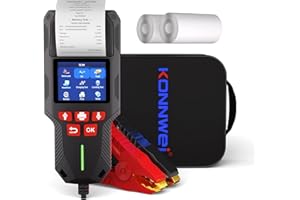 KONNWEI Autobatterietester mit Drucker, Kfz-Batterie-Lasttester 12 V 24 V, Anlass- und Ladetest, 10–2000 CCA, Batterieanalysator, Lichtmaschinentester für Auto, LKW, Motorrad (Papier enthalten)