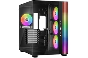 be quiet! Light Base 600 LX Black obudowa PC, zapierający dech w piersiach panoramiczny widok, obudowa Show Case, konstrukcja Dual Chamber, masywna taśma LED ARGB, 4 wentylatory Light Wings LX PWM,