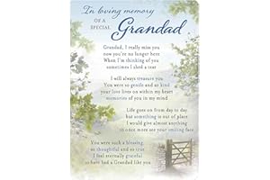 WIDDLE GIFTS Graveside Memorial Card Remembrance Verse Plastic Coated Grave Graveside Card - 120 x 165 mm - Special Grandad 0950