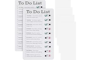 Grevosea 2 Stück Checklist Boards adhs hilfsmittel To-do-liste-checklisten Tafel Memo Tragbare Memoboards Chore Chart für Kinder Erwachsene RV Erinnerung mit 4 Austauschbaren Leeren Papieren