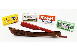 RAZOR BLADES CLUB Rasoio a Mano Libera Spartacus New di Roman Empire Shaving | Rasoio per Uomo Professionale da Barbiere per Barba, Baffi e Contorni con Set di 20 Lamette (Astra-Sharp-Shark-Treet)