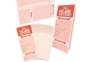 ANZON MORIES 24 Packs Cat Health Record Cards Vaccination Book with Storage Pocket, Large 8 x 10.5 In Feline Vaccine Shot and Kitten Immunization Memo Booklet for Kitty Pet Nursing Supplies